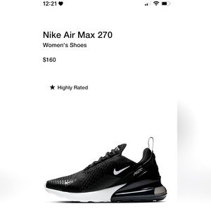 nike air max 270 color black womens size 9